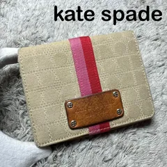 kate spade ケイトスペード 二つ折り財布 コットン×レザー