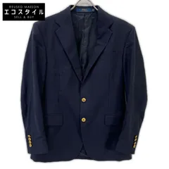 POLO RALPH LAUREN ポロ ラルフローレン 715512776001 ﾈｲﾋﾞｰ ｳｰﾙﾂｲﾙ ｻｲﾄﾞﾍﾞﾝﾂ 金釦 ﾌﾞﾚｻﾞｰｼﾞｬｹｯﾄ M