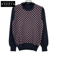 BARNEYS NEWYORK バーニーズニューヨーク 2081209  ｸﾞﾚｰ×ﾊﾞｰｶﾞﾝﾃﾞｨ ﾗｸﾞﾗﾝ切り替えﾃﾞｻﾞｲﾝ ﾆｯﾄ 48