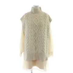 ココディール COCO DEAL オーガンジーワンピース セット ひざ丈 ケーブルニットベスト 2 ベージュ /AP