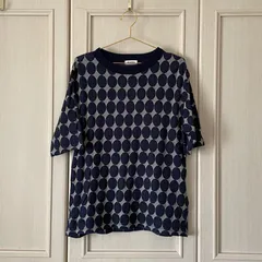 42 プランテーション plantation ドット 水玉 ブラウス シャツ トップス Tシャツ 半袖 ナチュラル ブルー 青 藍色 ネイビー 紺色　お呼ばれ　デート　オフィスカジュアル　食事会のサムネイル