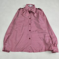 クリスチャンディオール シルク ウール シャツ ブラウス 黄 L 肩パッド 