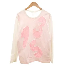 コムデギャルソンシャツ COMME des GARCONS SHIRT Tシャツ 長袖 ギンガムチェック L 白 ホワイト ピンク /JS ■GY62のサムネイル