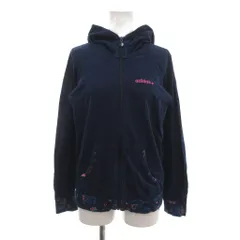 アディダスネオ adidas neo パーカー フーディー M ジップアップ 長袖 ロゴ刺繍 青 ブルー /NU ■GY58