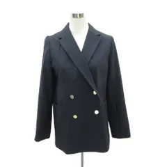テチチ Te chichi テーラードジャケット M 紺 ネイビー ダブルブレスト 総裏地 ミドル丈 /YS52 ■GY58