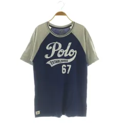 ポロ ラルフローレン POLO RALPH LAUREN キッズ ラグランTシャツ 半袖 プリント ロゴ XL18-20 ネイビー グレー /MY ■OS ■ECC001