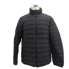ユニクロ UNIQLO ダウンジャケット 上着 XL 黒 ブラック 無地 スタンドカラー ジップアップ ミドル丈 /YS26 ■ECD001