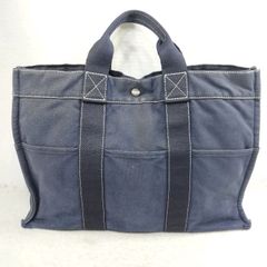 エルメス ドーヴィル MM ネイビー キャンバス ブリーフケース ビジネス
