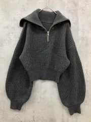 MURUA ムルーア ハーフジップ タートル クロップド ニット セーター sizeF/グレー ◆■ レディース