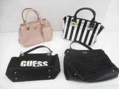  良品 ゲス GUESS ハンドバッグ ショルダーバッグ 2WAY ストライプ 等 4点 レディース