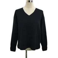 ロペピクニック ROPE Picnic セーター ニット プルオーバー Vネック 無地 スリット 長袖 40 黒 ブラック