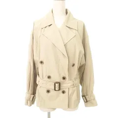 ダブルスタンダードクロージング ダブスタ DOUBLE STANDARD CLOTHING 美品 ショート丈 トレンチコート アウター 38 Mサイズ ベージュ ■YHS8のサムネイル