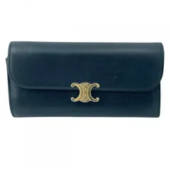 【中古】 CELINE セリーヌ トリオンフ ラージウォレット ロングウォレット 長財布 ブラック メンズ 26009162 KJのサムネイル