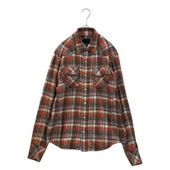 n(n) by NUMBER (N)INE(エヌエヌバイナンバーナイン) Checkered Brushed Cotton Flannel Shirt チェック 起毛 コットン ネルシャツ 2(S~M) オレンジ ウエスタン 復刻モデルのサムネイル