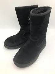 UGG Australia アグ オーストラリア ピアス ショート 1006031 サイドジップ ムートン ブーツ size23?/黒 ◆■ レディース
