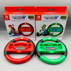 【2個セット】【箱付き】HORI Nintendo Switch マリオカート8 デラックス Joy-Conハンドル マリオ ルイージ レッド グリーン NSW-054 赤 緑 GC1