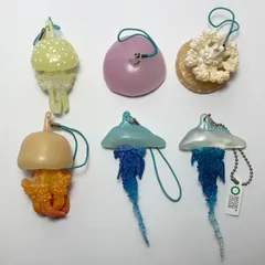 【まとめ売り】 ネイチャーテクニカラー 光るクラゲ  ボールチェーンマスコット 6点セット