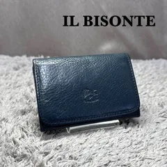 IL BISONTE イルビゾンテ 本革 レザー 名刺入れ カードケース ネイビー