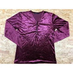 古着 East Square Lサイズ レディース(メンズ？) カットソー 光沢感アリ 無地 ヘンリーネック 長袖 ポリエステル100% ワインレッド