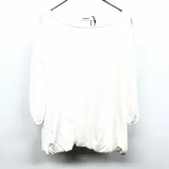 【新品】[印象N] MOUSSY マウジー バルーンカットソー レディース F ホワイト 白 レーヨン×綿 裾ゴム キャミソール裏地付き 無地 7分袖 ボートネックのサムネイル