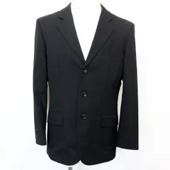 【中古】[印象B] INED HOMME BASIC イネドオム テーラードジャケット メンズ 1 ブラック 黒 毛100% (キュプラ裏地) 背抜き裏地 無地 長袖 肩パッド入りのサムネイル