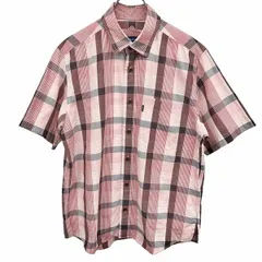 【中古】[印象AB] Golden Bear ゴールデンベア シャツ メンズ M ピンク ピンク×赤×白 綿100% チェック 半袖 胸ポケット 裾の両サイドにスリットのサムネイル