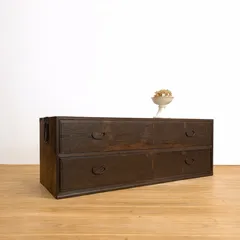 ローボード　木製　収納棚　M099h　古道具　古家具　和家具　ビンテージ