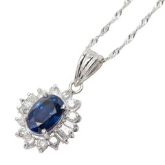 Pt900 ブルーサファイア0.78ct ダイヤ0.31ct ペンダントトップ Pt900 ブルーサファイア0.78ct ダイヤ0.31ct ペンダントトップ - メルカリ