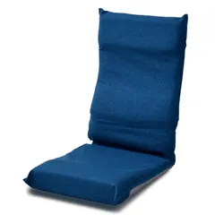 特価商品 山善(YAMAZEN) 座椅子 コンパクト (幅43㎝) リクライニング ハイバック 折りたたみ お尻がズレにくい 背もたれカーブ (腰サポート) ネイビー IHZ-43(NV) テレワーク