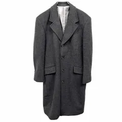 古着 CAMBRIDGE UNIVERSITY POLO CLUB チェスターコート 厚手の肩パッド 無地 毛×カシミヤ×ナイロン M メランジ チャコールグレー メンズ