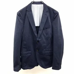 【中古】[印象AB] MICHEL KLEIN HOMME ミッシェルクランオム テーラードジャケット メンズ 46 ヘザーネイビー 杢紺 綿×ポリ 無地 2つボタン留め センターベント 背中側の肩のみ裏地付き 長袖のサムネイル