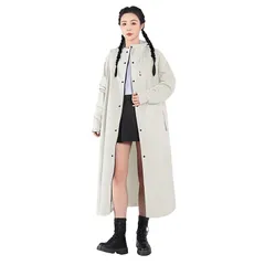 【新品】 [Outysky] レインコート 自転車 レディース 防水 リュック対応 通学 通勤 軽量 快適 通気性 防風 梅雨対策 長款 雨具 マント型 自転車用 雨衣 男女兼用 オフホワイト M