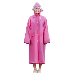 【新品】 [Facecozy] レインコート レディース メンズ レインウエア ロング 自転車やバイク リュックに対応 通勤 通学 ポンチョ カッパ 雨具 厚手 超軽量 防水 ワークマン ゴルフ 二重つば クリアバイザー (ピンク, M)