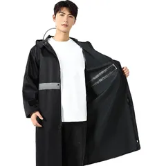 【新品】 [BeeChip] レインコート メンズ 反射テープ付き【豪雨対応・超防水牛津布】カッパ 自転車 レインウェア リュック対応 長袖 ポンチョ 雨衣 カッパ 自転車用 雨合羽 耐久 防水 大きいサイズ M/L/XL 黒 男女兼用 通勤 通学 アウト