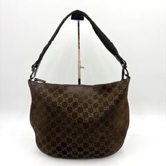 美品・鑑定済】グッチ ワンショルダーバッグ GGスエード ハーフムーン