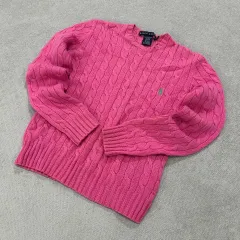 ラルフローレン ピンク ケーブル ニット S