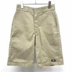 古着 ディッキーズ Dickies テーパードショーツ ショート ハーフパンツ ワークパンツ チノパン ロゴ ポリ×綿 30 ベージュグリーン 緑系 メンズ