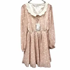 【新品】ロディスポット LODISPOTTO 薄手 シフォンワンピース 花柄 裏地付き シアースリーブ 長袖 ポリ100% M ベイクドピンク レディース