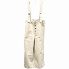 【中古】[印象A] Pair Pair ペアペア サロペット レディース L ナチュラルベージュ 綿100% 肩紐ワイドパンツ パンツ フロントボタンのサムネイル