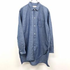 [중고] [인상 AB] VOTE Make New Clothes 보트 메이크업 뉴 클로즈 셔츠 튜닉 레이디스 S 파랑 면 × 대마 반 플라이 프론트 버튼 고정 가슴 포켓 첨부 안감 없음 박스 테일 무지