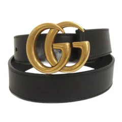 グッチ GUCCI ダブルG GGマーモント ベルト ハトメ 5穴 レザー 414516・AP00T 黒 ブラック 小物