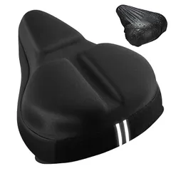 【新品】 さえだ 自転車 サドルカバー クッション【5CM超肉厚・お尻痛くない】サドル クッション 大きめ 3D 衝撃吸収 装着簡単 防水カバー付き ママチャリ 痛くない ズレない サイクリング 快適 通勤 通学 蒸し暑くない ママチャリ/エアロバイク/電 1のサムネイル