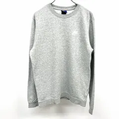 古着 ナイキ NIKE トレーナー スウェットシャツ 長袖 裏毛 ロゴ刺繍 丸首 カットソー プルオーバー 綿×ポリ S ヘザーグレー 杢グレー メンズ