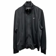 古着 ナイキ NIKE 薄手 ジャケット カットソー ジップアップ ハイネック 長袖 ロゴプリント ロングスリーブ XL LL ブラック 黒×白 レディース