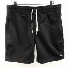 【中古】[印象B] Arnold Palmer アーノルドパーマー テーパードショーツ / ショートパンツ / ハーフパンツ メンズ M 黒 綿×ポリウレタン 裾にシャンパンゴールドのラメ糸のロゴ刺繍 前立て無し 若干薄手 ストレッチのサムネイル