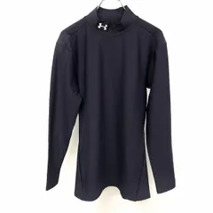 【中古】[印象AB] UNDER ARMOUR アンダーアーマー スポーツシャツ / プラクティスシャツ レディース XXL 2XL 3L 紺 ナイロン×ポリエステル×ポリウレタン モックネック ストレッチ ロゴ 長袖のサムネイル