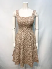 2564 GINZA COUTURE ERUKEI エルケイ キャバクラ ドレス ジャガードフレア ノースリーブ 伸縮性 ミディ キャバドレス 0サイズ