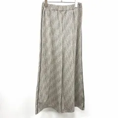 【中古】[印象A] Ambre Neige アンブルネージュ カットソーワイドフレアパンツ レディース F 杢ベージュ ベージュ系×黒 状態 サイドに1ライン ストレッチ ポケット無し 前立て無し(ファスナーなど無し) ウエストゴム ベルトループ無しのサムネイル