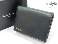 C112 [人気] Paul Smith ポールスミス 財布 ネイビー系 三つ折り シグネチャーストライプ ウォレット | ★