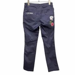 【中古】[印象AB] le coq sportif GOLF COLLECTION ルコックスポルティフ ゴルフコレクション パンツ レディース M (9) ネイビー 紺×赤×緑×白×黄 綿 ロゴ刺繍 ストレート ジップフライのサムネイル